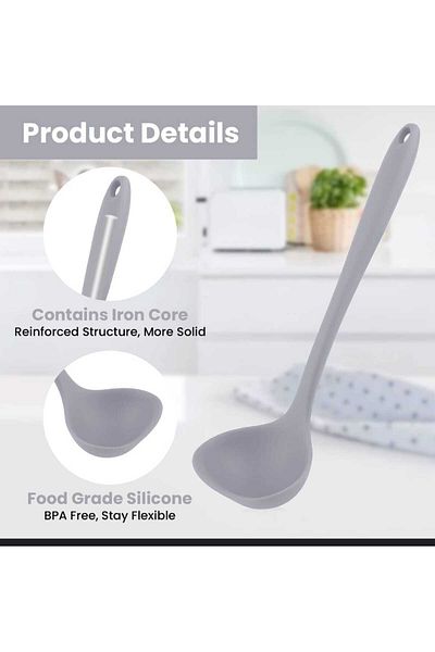 elfnur 1Pc Hard Tip Heat Resistant Fireproof Non-Stick Pan Anti-Scratch Silicone Food Scoop