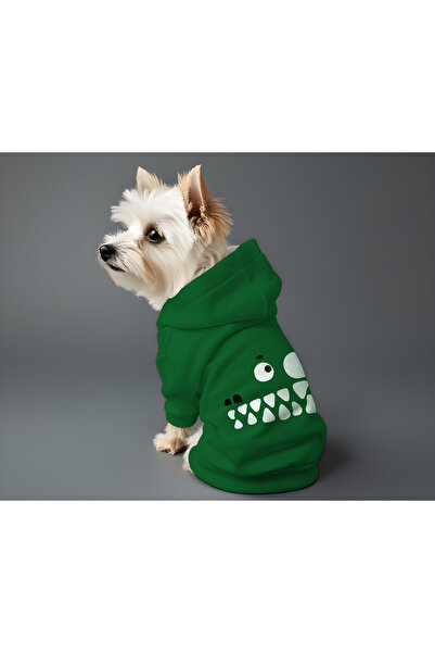 MPZ Pets زي وثوب للقطط والكلاب - هودي أخضر على شكل تمساح