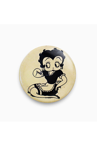 rebelberi Betty Boop Figürlü Siyah Beyaz Rozet