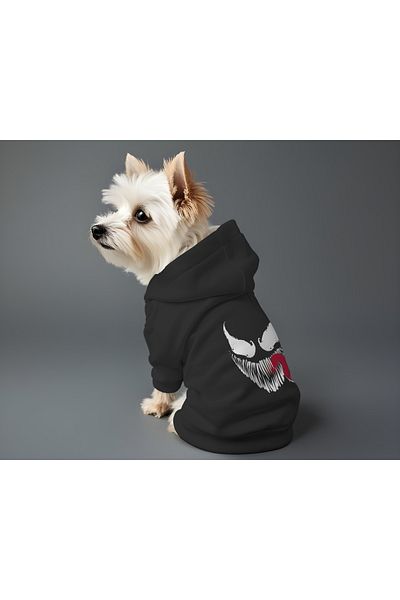 MPZ Pets Cat and Dog Outfit & Gown - Black Hoodie Venom