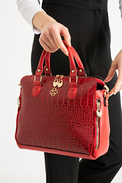 NBİBAGS Leather Patterned Women's Shoulder and Hand Bag - Zippered