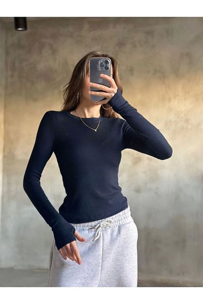 leyla sanat sanata yeni bir bakış açısı Leyla Sanat a New Perspective on Art Finger Snap Buzi Body - Navy Blue