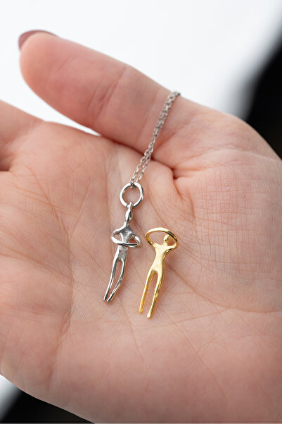 Silvano Jewelry 925 Ayar Gümüş  Sarılan  Aşk Kolye