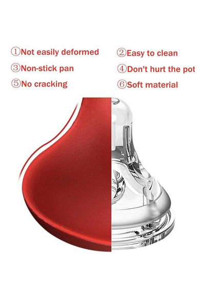 elfnur 1Pc Hard Tip Heat Resistant Fireproof Non-Stick Pan Anti-Scratch Silicone Food Scoop