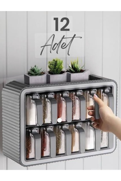 la baroness برونيس 12 علبة بهارات مع ملعقة وحامل