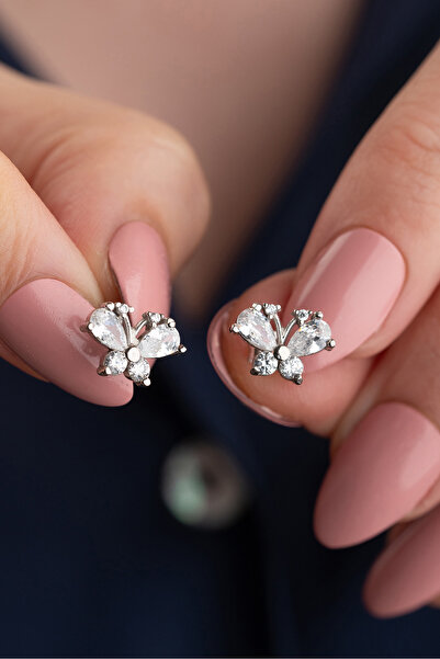 Silvano Jewelry 925 Ayar Gümüş Kelebek Küpe