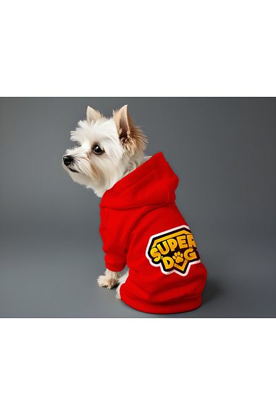 MPZ Pets Cat and Dog Outfit - Red Hoodie Super Dog Dress