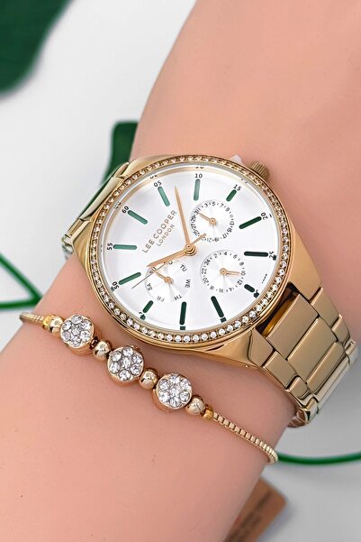 Lee Cooper Lc07863.170 Gold Color Women's Wristwatch - Steel Band & Case, 3At...