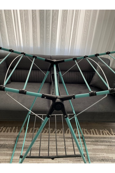 sobapark Turkuaz Renkli Kanatlı Kurutmalık Elbise Çamaşır Kurutmalığı Kalın Borulu Çamaşır Teli