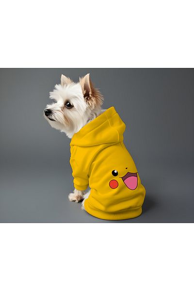 MPZ Pets Yellow Hoodie Pikachu Cat and Dog Outfit & Dress