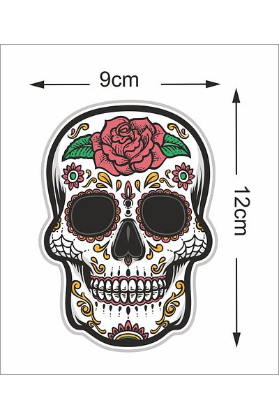 zafrakreklam 12x9cm Autocolant CANDY SKULL Autocolant pentru mașină, laptop, motor auto