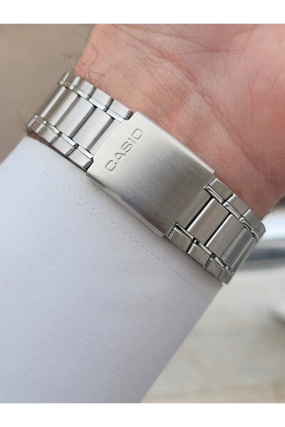 Casio Silver Navy Blue Color Men's Wrist Watch