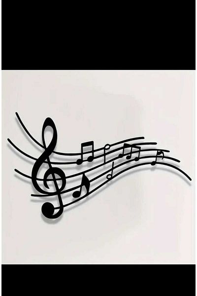 miniarpturkiye Great Design Wall Motifs of Left Key and Notes