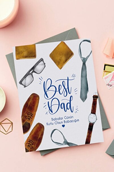 Mandalin Store Best Dad Motto Kartı/tebrik Kartı