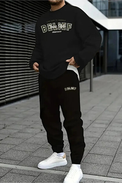 Wish BF Set sport geometric cu imprimeu pentru bărbați