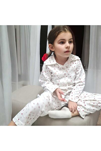 Pupa Set de pijamale cu mânecă lungă, cu guler de cămașă, cu nasturi, din bumbac