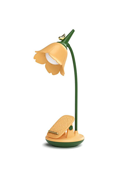 Sensoria Çiçek Tasarımlı Başucu Lambası Telefon Tutucu Gece Lambası 3 Modlu U...