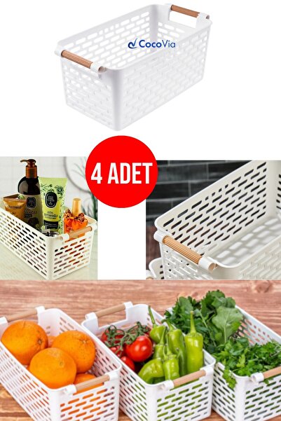 CocoVia (4 KOM) Dekorativni višenamenski organizator sa plastičnim ručkama/or...