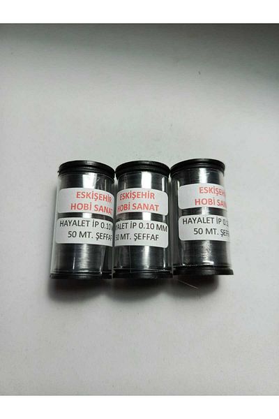 Eskişehir hobi sanat 3 Pieces 50 Meters Ghost Rope 0.10 mm Fish Tape Clear (Total 150 Meters)