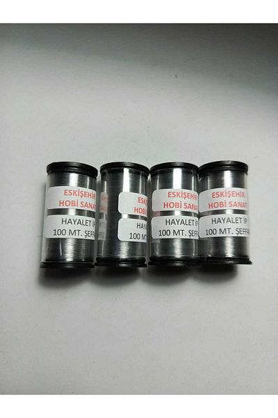 Eskişehir hobi sanat 4 Pieces 100 Meters Ghost Rope 0.10 mm Fish Tape Clear (Total 400 Meters)