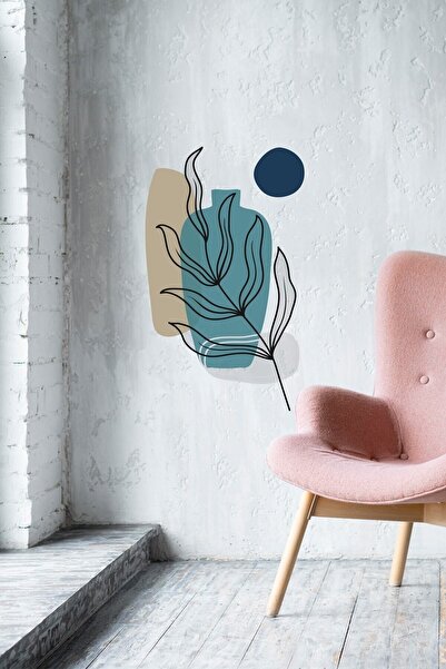 KT Decor Boho 03 - Autocolant decorativ în formă de frunze de vază în stil boem