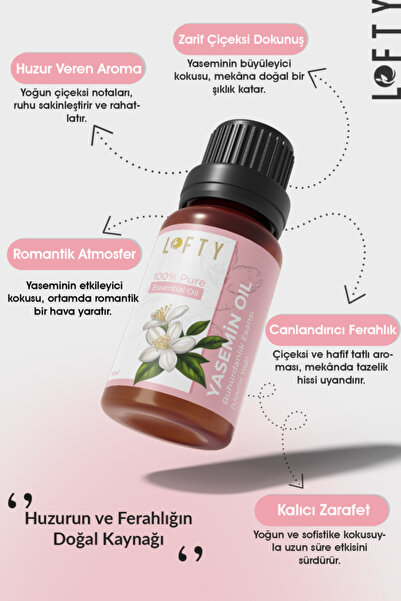 Lofty Yasemin Uçucu Yağ Buhurdanlık Esansı Oda Kokusu Uçucu Esansiyel Yağ Buhur Yağı 10ml