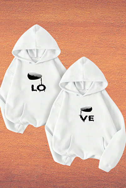 Wish BF Σετ Ζευγαριού - Lo And με τύπωμα με κουκούλα Φούτερ Σετ 2τμχ