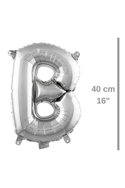 ikm balon Foil Balloon Letter B Helium Balloon 40 cm Silver Color - Letter B Balloon - Letter B Balloon