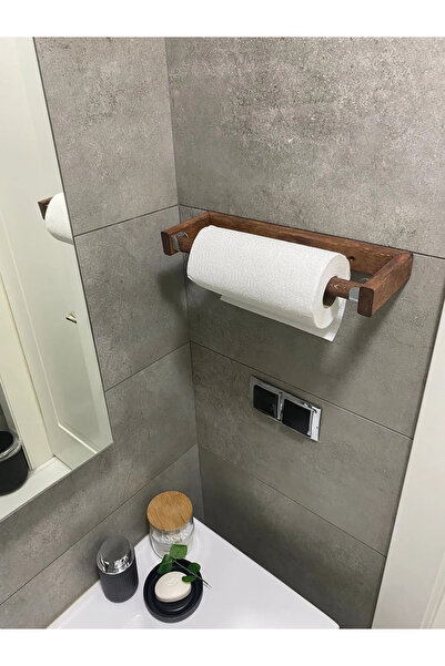 ViraHome Havluluk Banyo Mutfak Kağıt Havlu El Havlusu Ahşap Rustik Bohem