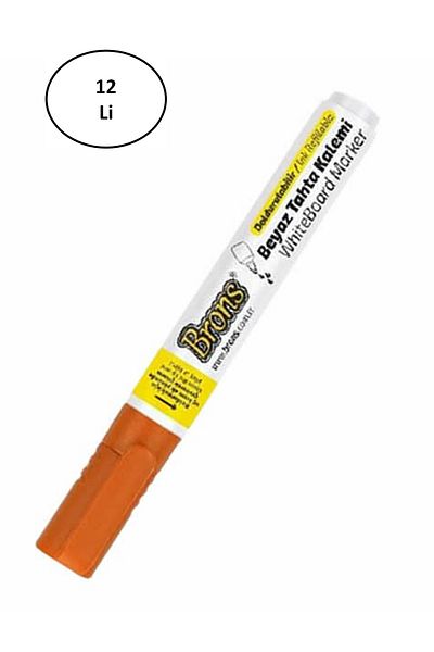Brons BR-962 - Set of 12 Refillable Orange Board Pens