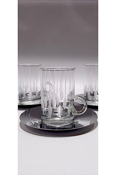 Paşabahçe Cut Decor Hand Crawn 12 Pieces 6 Person Tee Cups Set