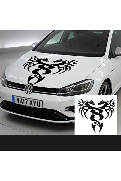 Melek Pazarı 40 X 38 cm Ejderha Ön Kaput Araba Sticker. Off Road Sticker