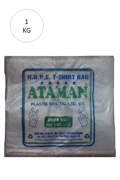 ATAMAN Thick Transparent Athlete Bag Medium Size 27X47 cm 1 kg (1 Pack-Takriben 145 Pieces)