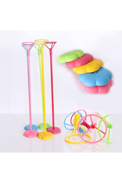 Happyland 5-Piece Colorful Single Pedestal Balloon Stand