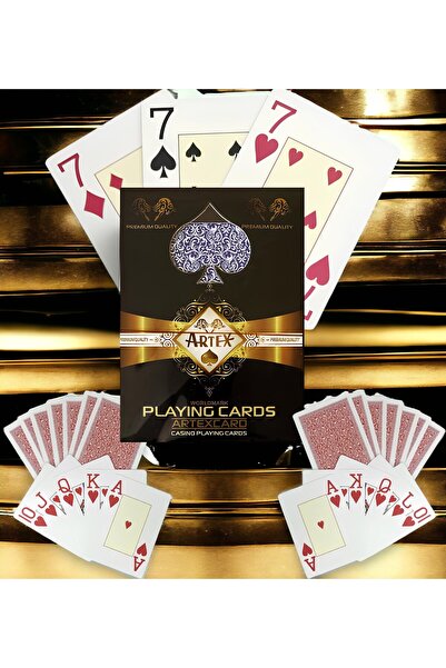MSMETICARET Artex Jumbo %100 Plastik Iskambil Poker Biriç Casino Oyun Kağıdı ...
