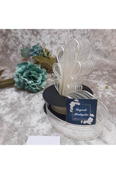 GÜLSEMALİ 20 м 2,5 см кремовий шнурок з стрічкою