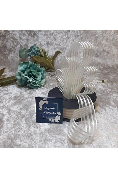 GÜLSEMALİ Κορδέλα 20 MT Chiffon Cream Κουρδαλισμένη - 2,5 CM