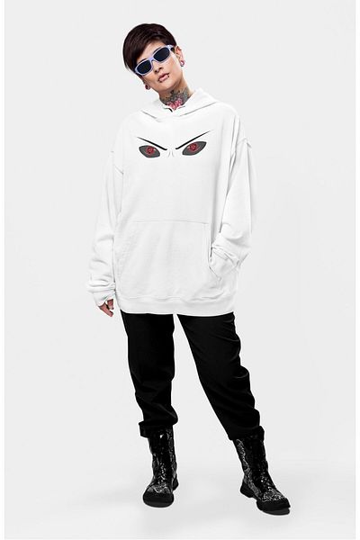 Fuddy Moda Φούτερ Unisex Oversize Uchiha Madara Eye Hooded - Φούτερ με θέμα Naruto Anime