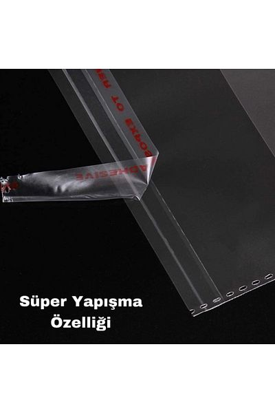 Organik Yolda Transparent, Taped - Adhesive Jelatin Bags 50 Pcs, 8X15 cm