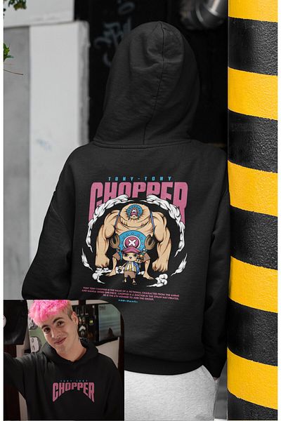 Fuddy Moda Tony Chopper Oversize Hooded Sweatshirt - Unisex One Piece Themed Anime Hoodie