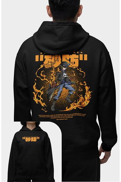 Fuddy Moda Hiken No Sabo Patterned - Unisex Oversize Hooded Sweatshirt, One Piece Themed Anime Hoodie