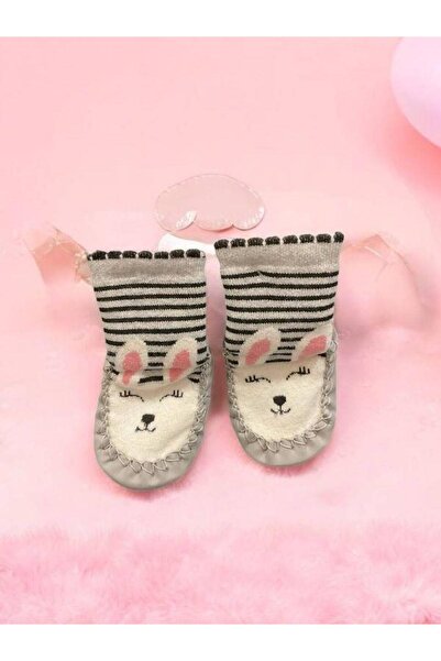 Zekids Kız Çocuk Altı Kaydırmazlı Hayvan Figürlü Ev Kreş Çorabı