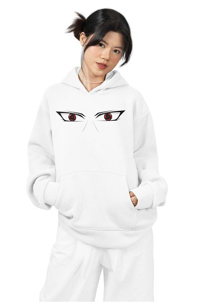 Fuddy Moda Hanorac cu glugă supradimensionat cu model Naruto Itachi Uchiha - Hanorac unisex cu tematică anime