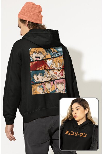 Fuddy Moda Оверсайз-свитшот з принтом на спині та капюшоном з персонажами Cha...