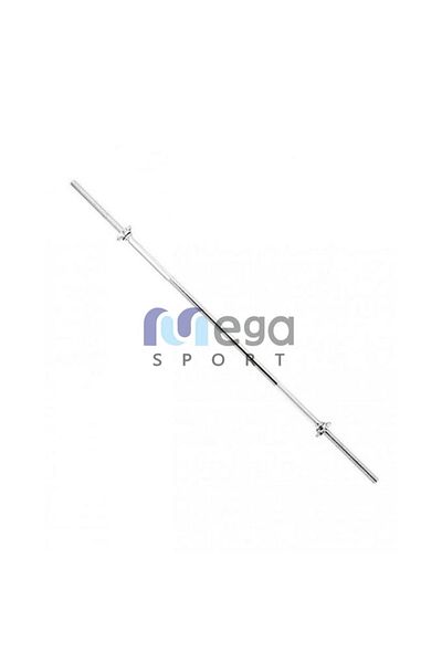 Fitness Max 120cm Chrome Plated Iron Bar, 1" Diameter with Ring Hoops