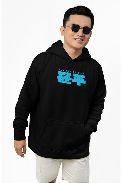 Fuddy Moda Unisex Jimbei Hooded Oversize Sweatshirt - Back Printed, One Piece Themed Anime Hoodie