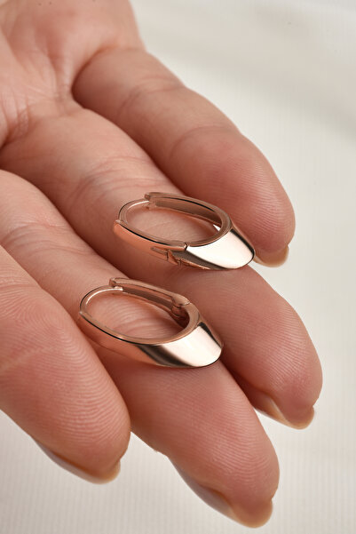 jelux silver Gümüş 925 Ayar   Modern Oval Küpe