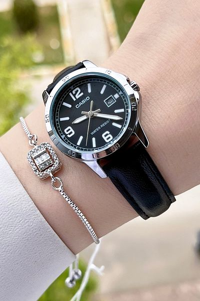 Casio Silver Black Color Women's Wristwatch