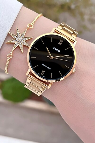 Casio Siyah Gold Renk Kadın Kol Saat