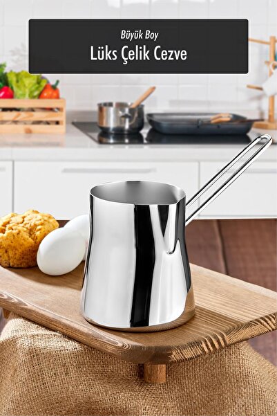 karadağsb Stainless Steel 750 ml Large Size Coffee Pot (9 Cup Size)